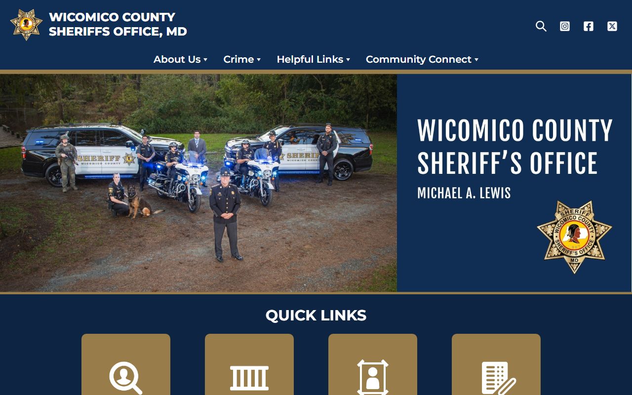 Wicomico County Sheriff's Office website for booking releases
